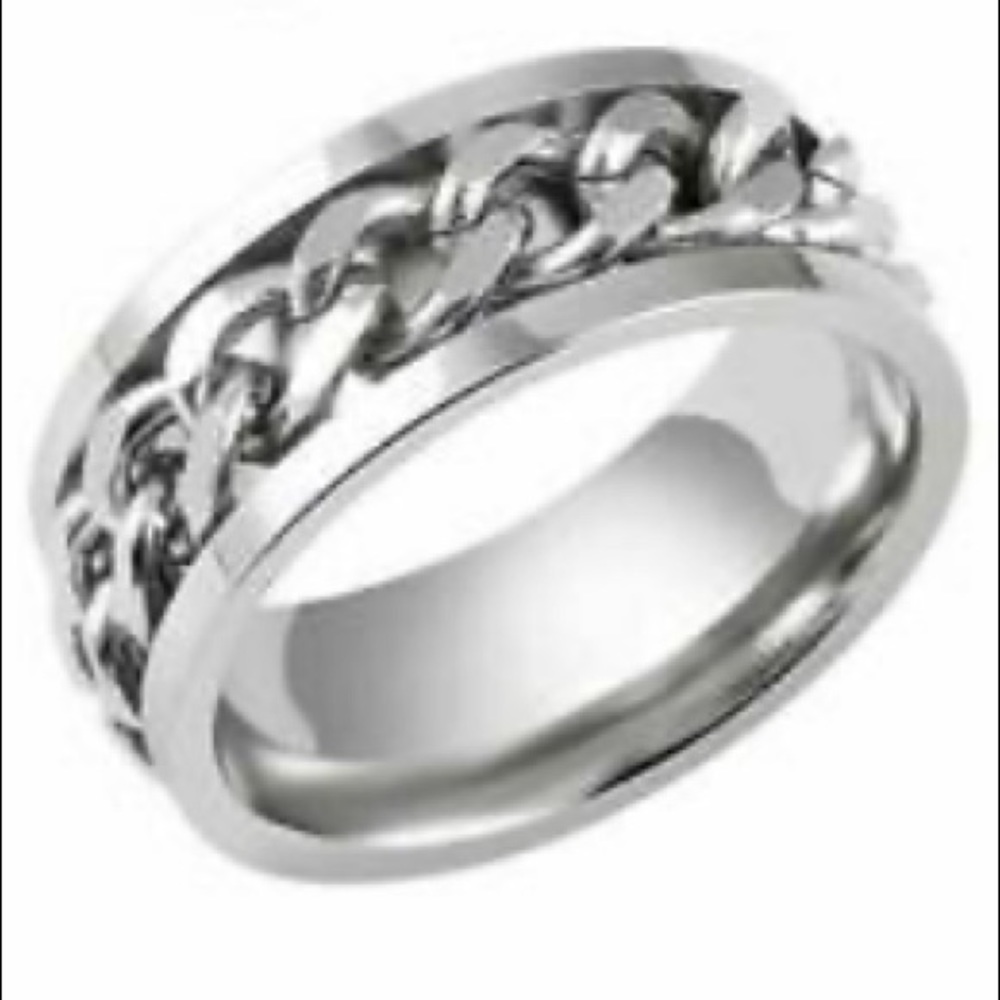 LAST 1!💕HOST PICK💕 STAINLESS STEEL CHAIN RING 12 - Picture 2 of 3